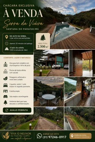 CHÁCARA EXCLUSIVA À VENDA | SERRA DA VIÚVA - SANTANA DO PARAÍSO/MG