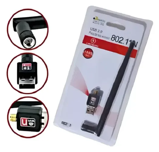 Placa Rede Antena Wi-fi Usb Wireless 1800mbs Usb Pc / nootebok. Nova, sem uso.