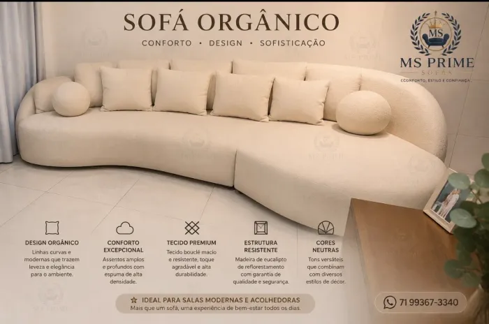 Sofá orgânico com Chaize Bulcle