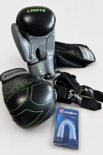 Kit de Boxe Pretorian First 14oz ? Luvas + Bandagens + Bolsa (pouquíssimo usado)