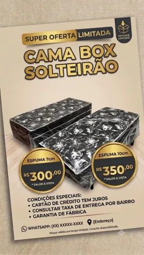 PROMOÇÃO CAMA SOLTEIRÃO ENQUANTO DURA O ESTOQUE