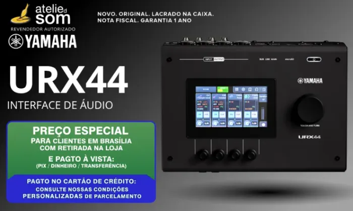 URX44 Yamaha Interface de Áudio Preta Nova Lacrada Garantia 1 ano