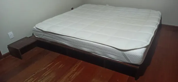 Cama King Size Sob Medida Pinus Tratado + Colchão Emma One Light + Pillow Top