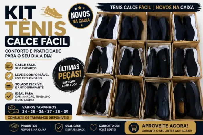 ? KIT TÊNIS CALCE FÁCIL - NOVOS NA CAIXA | ÚLTIMAS PEÇAS Tenho 7 pares Novos na Caixa