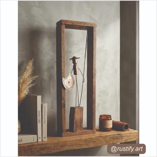 Quadro Escultura Dom Quixote Rústica e estilizada - Peça única!