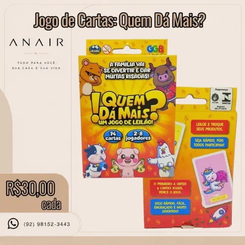 Jogo de Cartas: Quem Dá Mais?