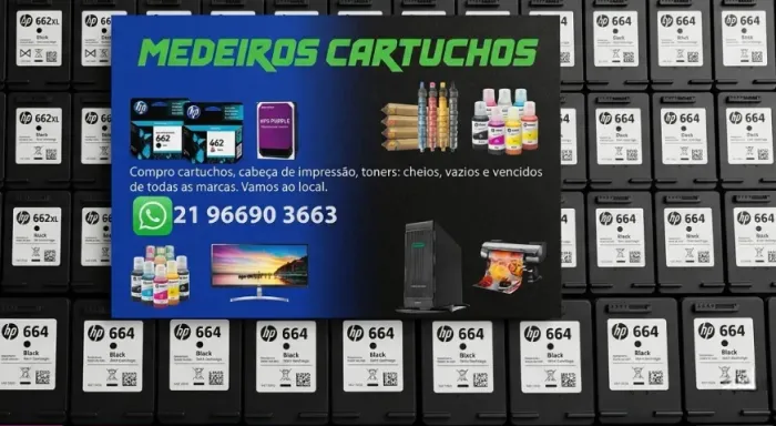 Compramos cartuchos de impressora, toners a laser e jatos de tinta novos e usados.