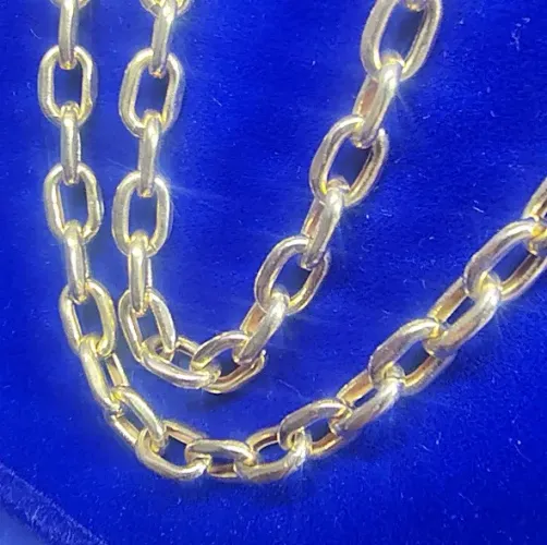 Cordão Ouro 18 K Masculino Cadeado Peso 13.50 Gramas 70 Cm 3.50 mm Oco      