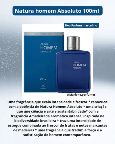 Natura homem Absoluto Eau de Parfum masculino, 100ml