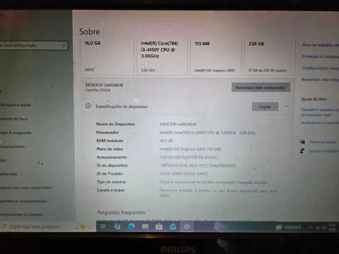 Pc completo i3-4150T - 16gb ddr3 + ssd 240gb