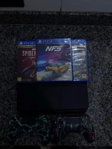Ps4 + jogos, gta5 spidermam e nerd for speed