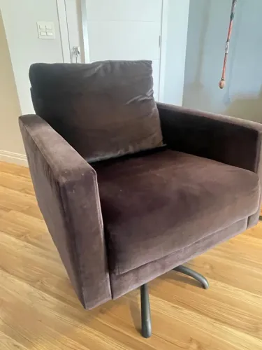 Poltrona veludo giratoria