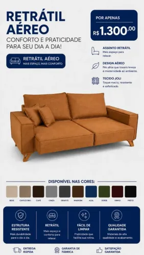 Vendo sofá retrátil Aéreo 