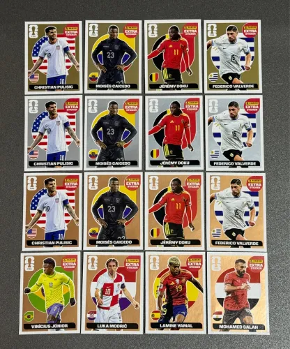 Kit com 16 figurinhas extra sticker legend 2026