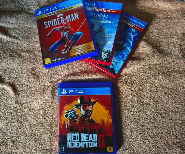 Kit 4 Jogos PS4 ? Red Dead 2 + Spider-Man + Horizon + Ratchet & Clank ?