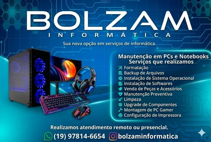Manutenção de Computadores e Notebook.
