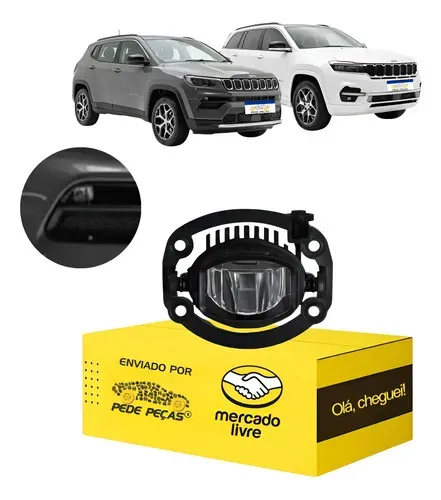 Farol Milha Jeep Compass Commander 2022 23 24 25 2026 Ld Cristal