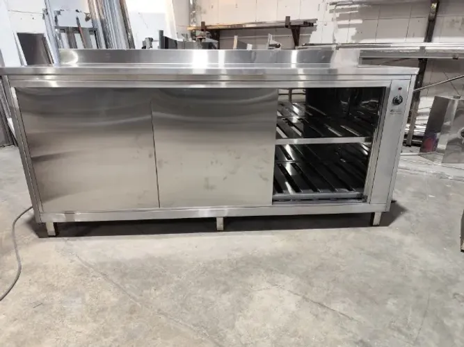 Balcão encosto refrigerado inox 1950×650×900 3 portas 