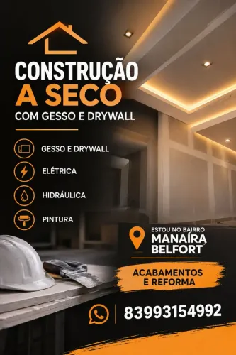 Reforma a seco drywall e gesso