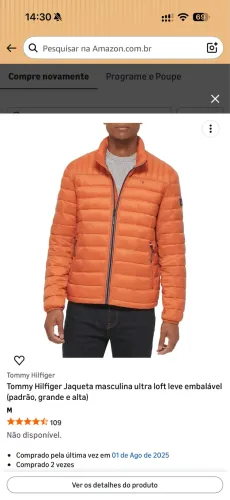 Jaqueta Tommy Hilfiger Laranja ORIGINAL - NOVA - M