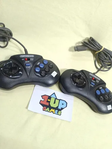 dois controles Performance Gamepad 3 (P-041) mega drive 