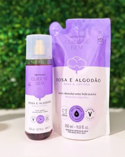 Kit Rosa e algodão: Hidratante + Body Splash. Boticário. Entrega Facilitada.