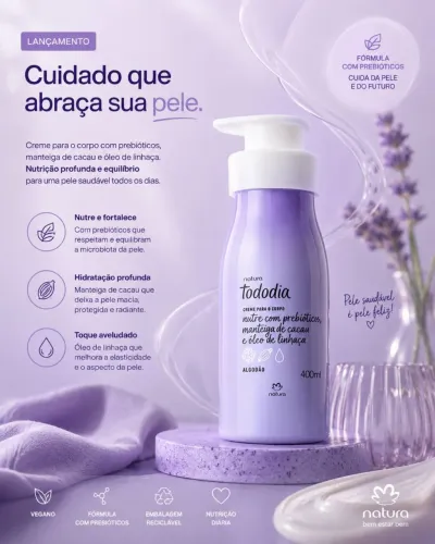 Tododia Natura Algodão - Nutrição Profunda para uma Pele Radiante!