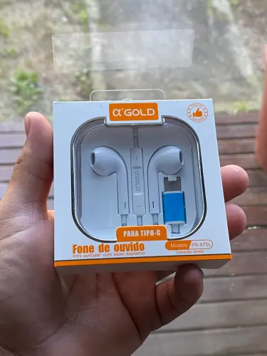 FONE DE OUVIDO COM FIO TIPO C MODELO IPHONE