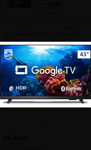 Smart TV 43" Philips Full HD DLED 43PFG6918/78 60Hz Google Assi
