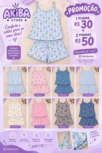 Pijamas Femininos Estampados | Conforto e Estilo | Goiânia