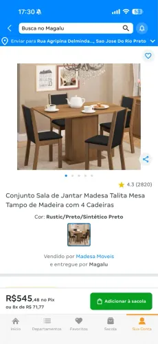 Mesa com 4 cadeiras - Sala de jantar