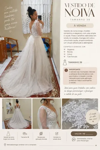 Vestido de Noiva Tamanho 38 ? À Venda