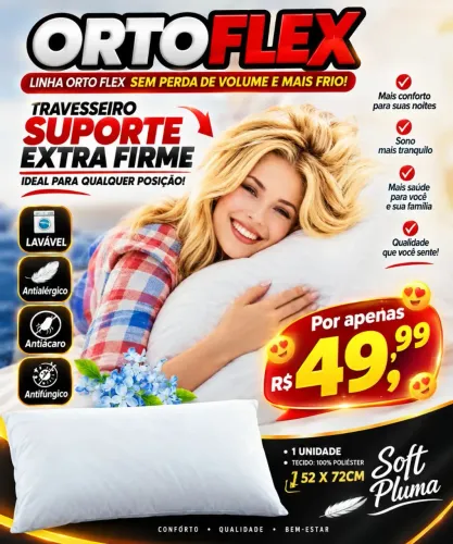 OFERTA ESPECIAL | TRAVESSEIRO ORTOFLEX - APENAS R$ 49,99!