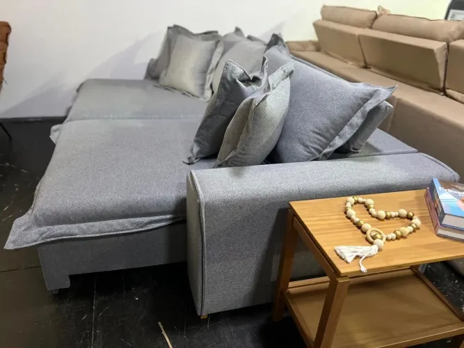 Sofa retrátil reclinável 2.5 no tecido linhão 