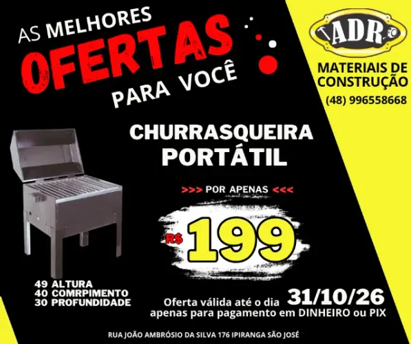 Churrasqueira Portátil Preta Pequena