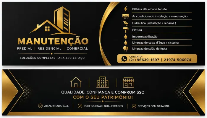 Manutenção , residencial , Predial e comercial.