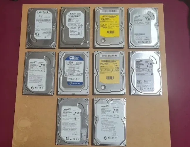 LOTE COM 10 HDS DE COMPUTADOR DE MESA VÁRIAS CAPACIDADES