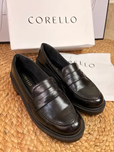 Mocassim alt preto Corello 37