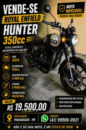 Hunter 350cc rebel com apenas 4000 km rodados