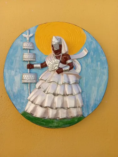 Medalhão Orixá Oxalá em Gesso 35x35