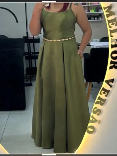 Vestido longo verde Olívia 