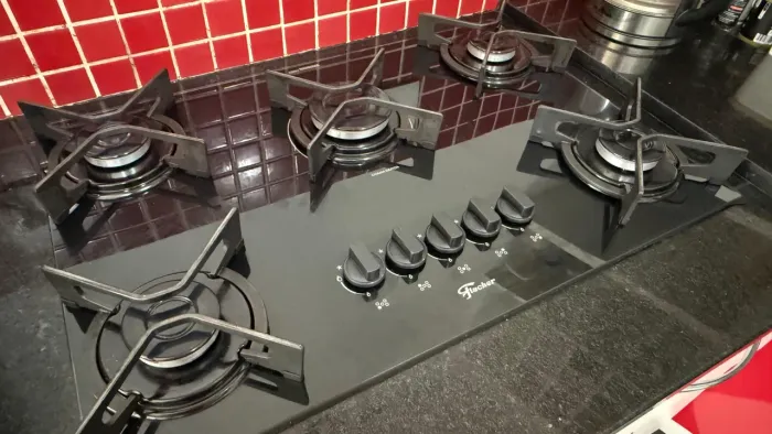 Cooktop Gás 5 Bocas Mesa Vidro Fit Line Fischer
