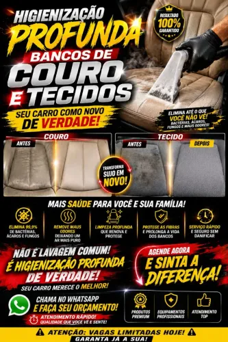 limpeza de banco de couro e tecidos