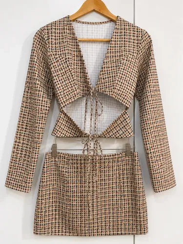 Conjunto alfaiataria premium xadrez 