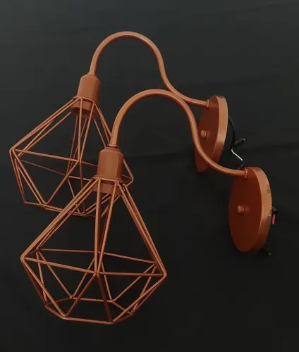 Arandela De Parede Retrô Diamante Luminária Aramado