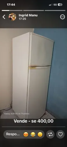 Vendo geladeira usada por ,400 reais