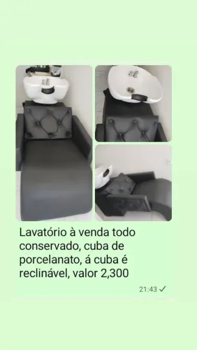 Lavatório para salão de beleza com cuba de porcelanato