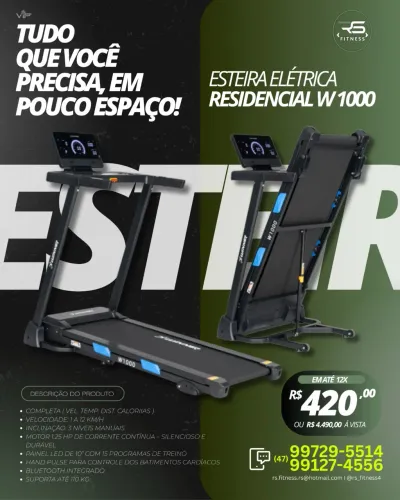 Esteira residencial W 1000
