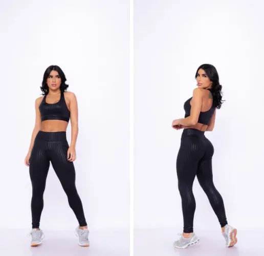 Conjunto Feminino Calça legging e Top sem bojo Academia Treino Fitness exercícios