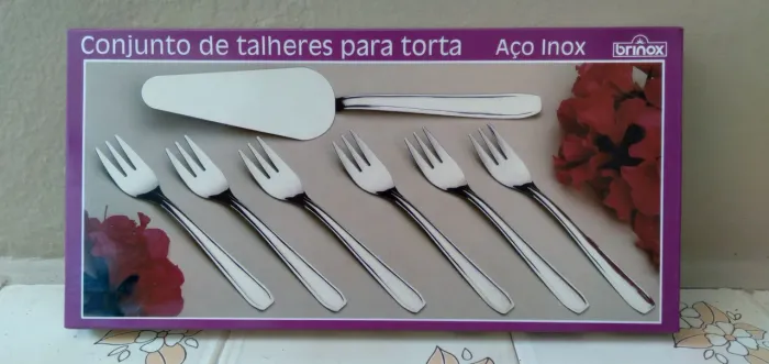 Kit de talheres para torta de aço inox Brinox